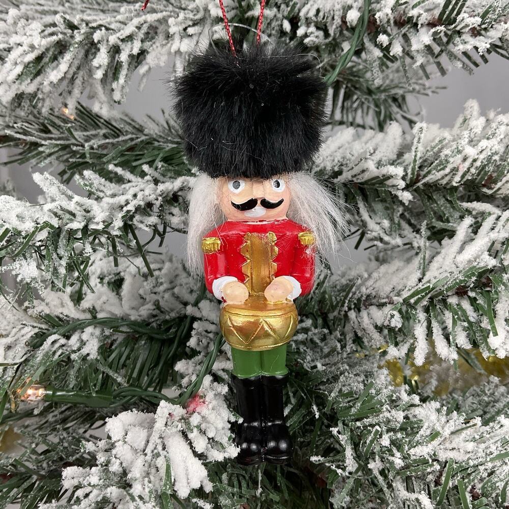 Christmas Ornament-Festive Nutcracker With Gold Drum-The Bridge Collection